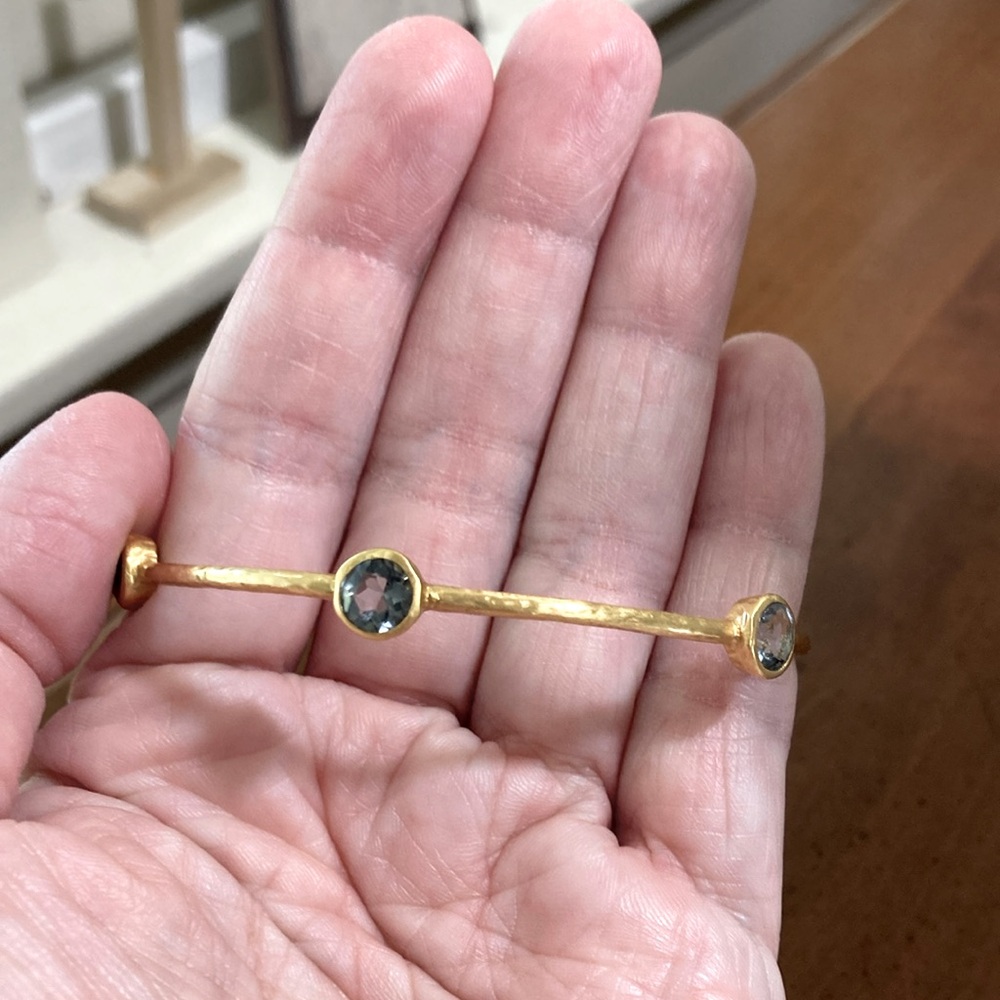 Julie Vos Gold Bracelet with Gray-Blue Gemstones